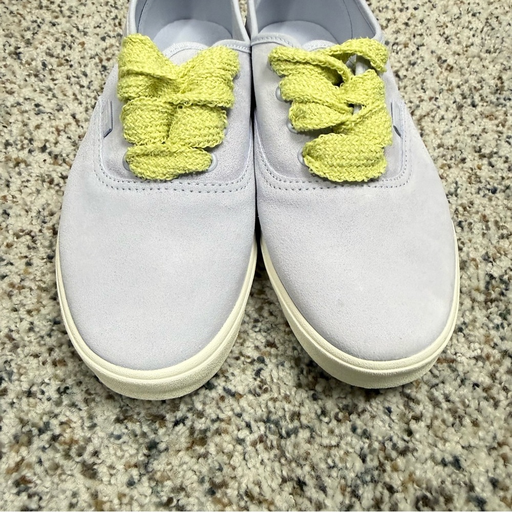 Vans Authentic Lowpro Shoes Fat Lace Lilac Lime Green Womens 7.5 Mens 6 Sneaker - Picture 3 of 7